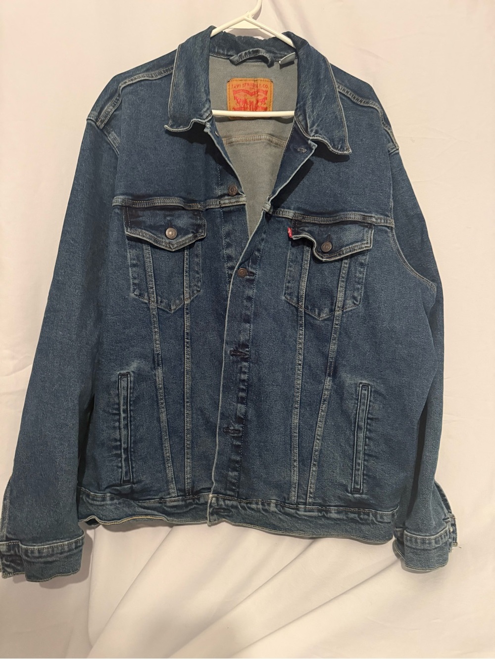 Levi’s Denim Trucker Jacket Mens 4XLT 4XL Tall Blue Big & Tall Jean Jacket